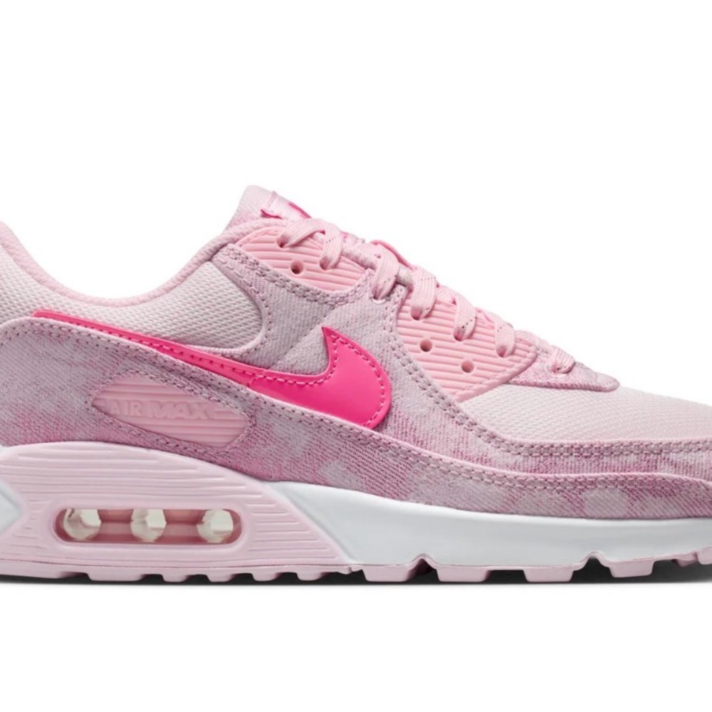 Nike Women's Pink Gradient Air Max with Hot Pink Swoosh. Denim